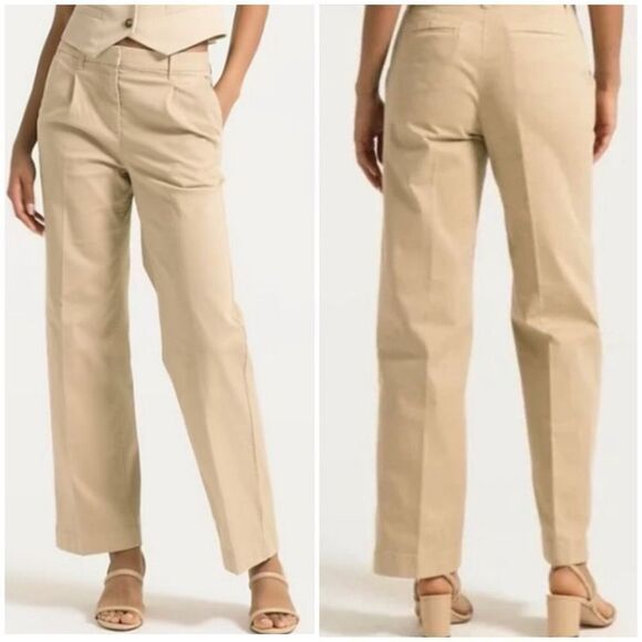 J. Crew Pleated capeside chino pants BP502 trousers in Light Khaki Size 14 - Picture 1 of 10
